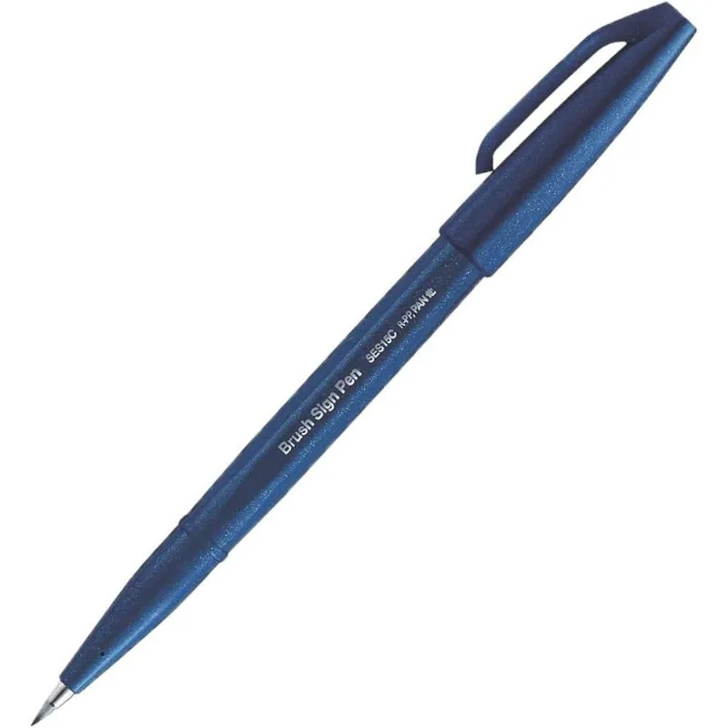 Caneta Brush Sign Pen Azul Petróleo