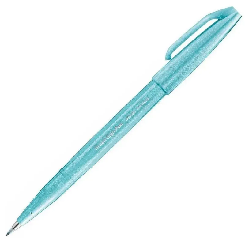 Caneta Brush Sign Pen Azul Pastel