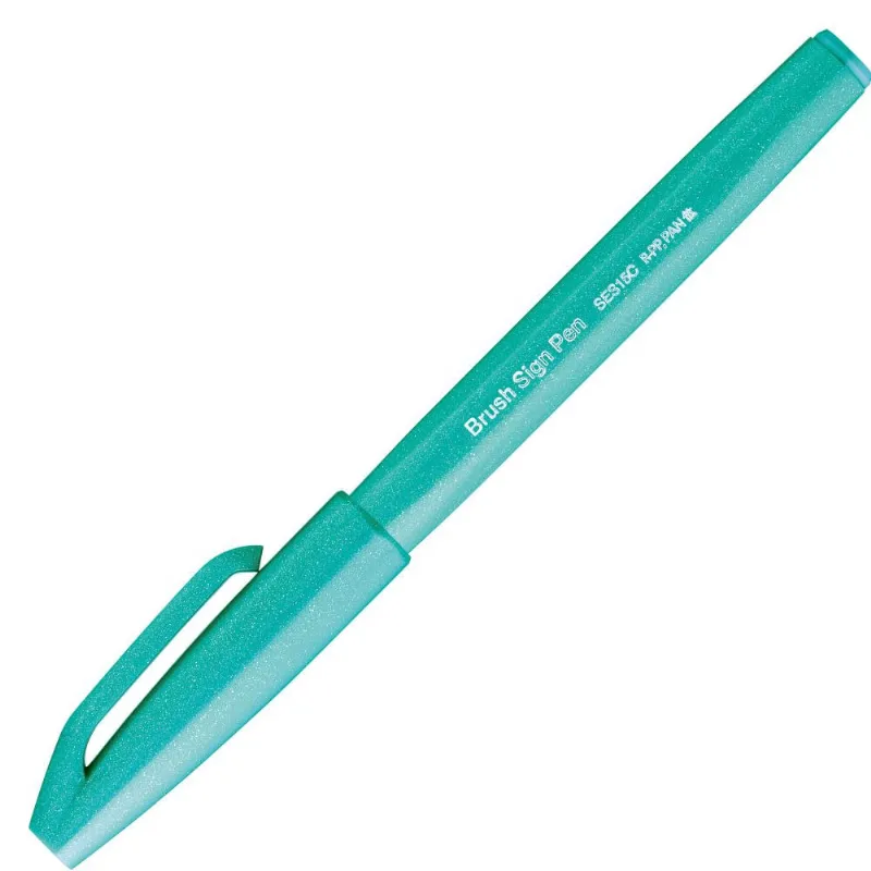 Caneta Brush Sign Pen Verde Esmeralda