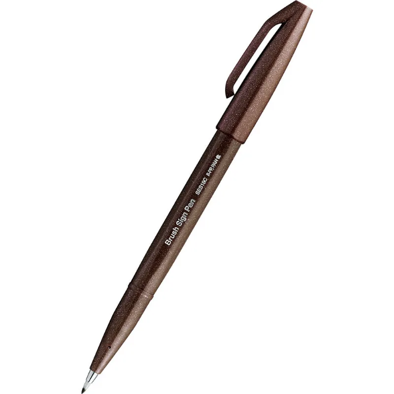 Caneta Brush Sign Pen Marrom Escuro