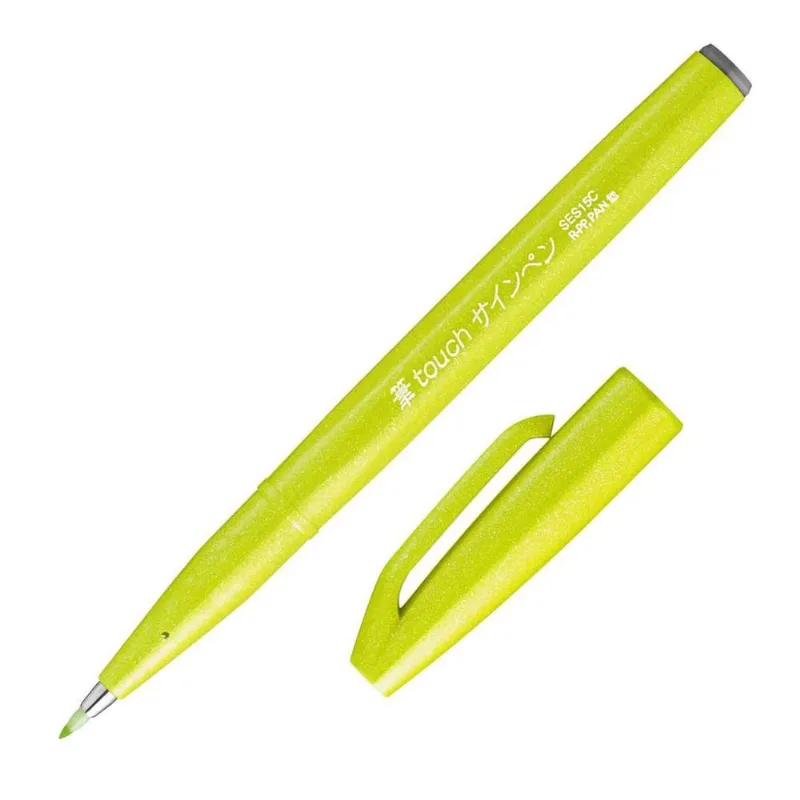 Caneta Brush Sign Pen Verde Limão