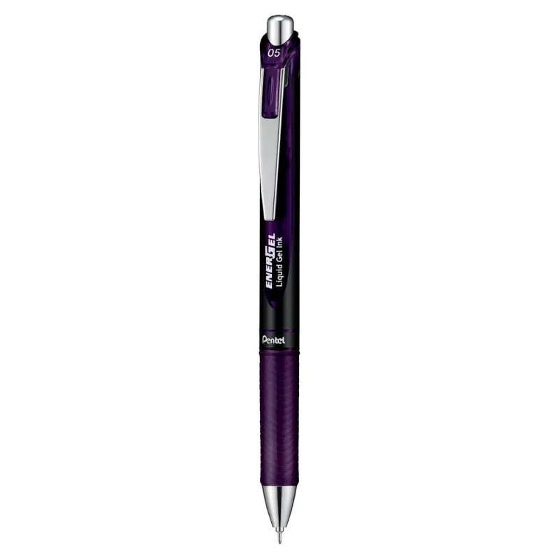 Caneta Gel 0,5 Energel Black Colors Preto Bordô