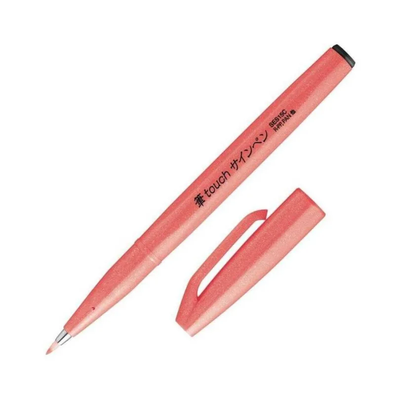 Caneta Brush Sign Pen Vermelho Fluorescente