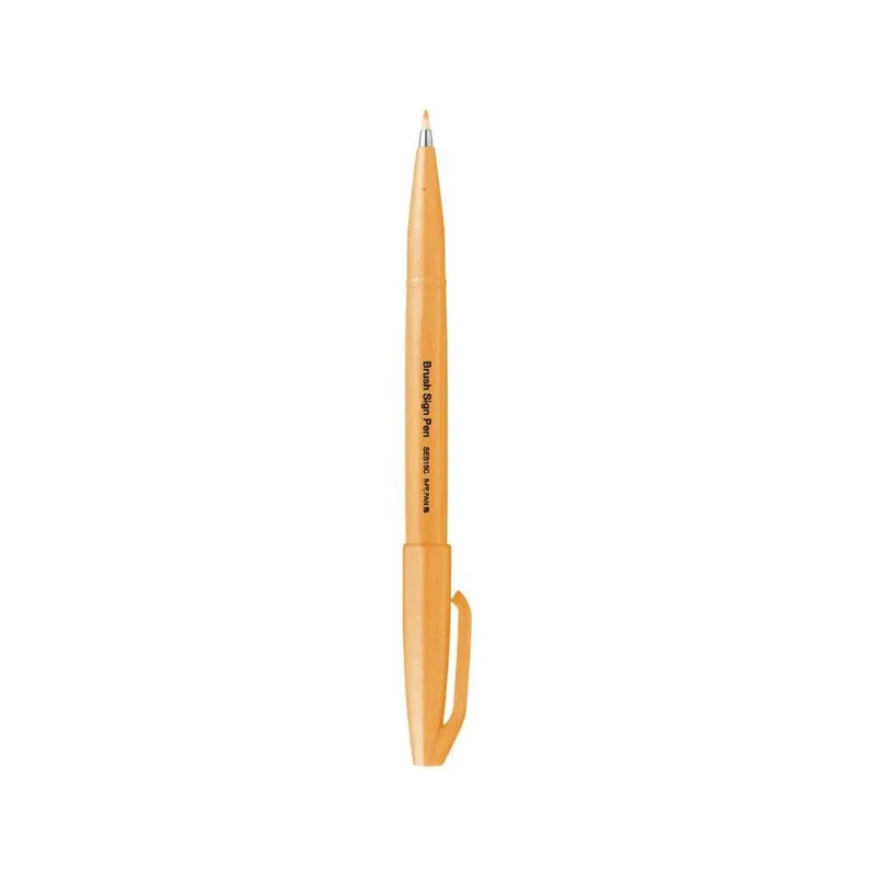 Caneta Brush Sign Pen Laranja Fluorescente