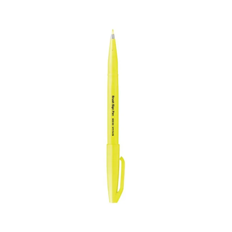 Caneta Brush Sign Pen Amarelo Fluorescente