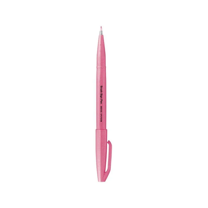 Caneta Brush Sign Pen Rosa Fluorescente