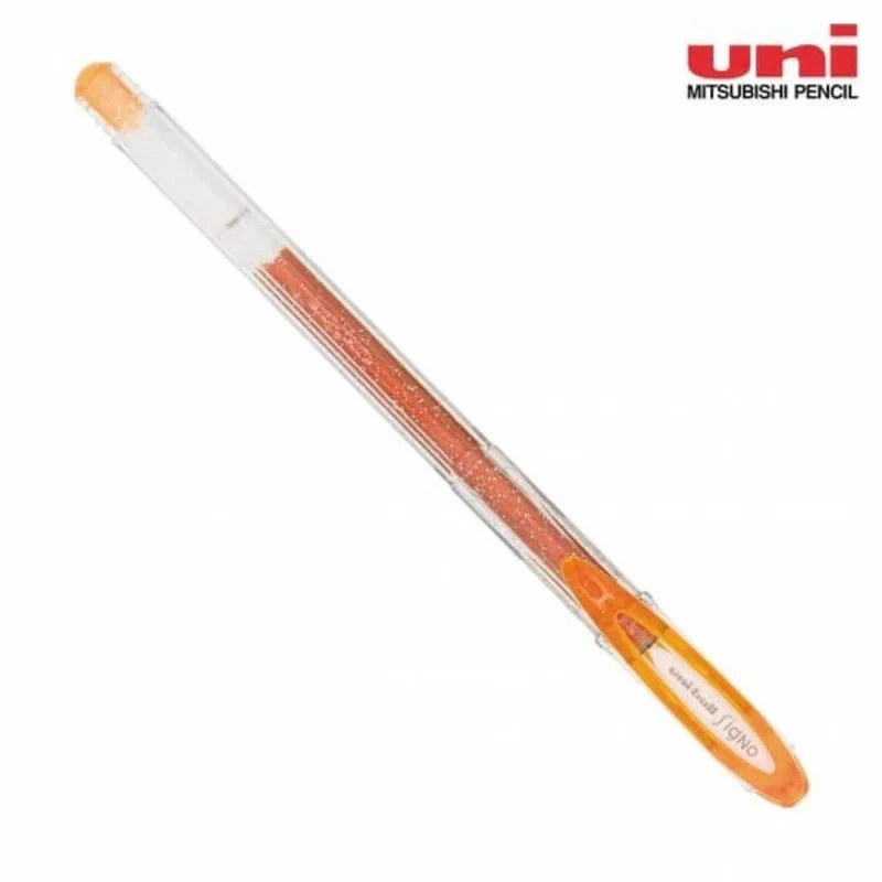 Caneta Gel Signo Sparkling com Escrita Suave Ponta 1.0 mm 1 Unidade Laranja - Uni-Ball
