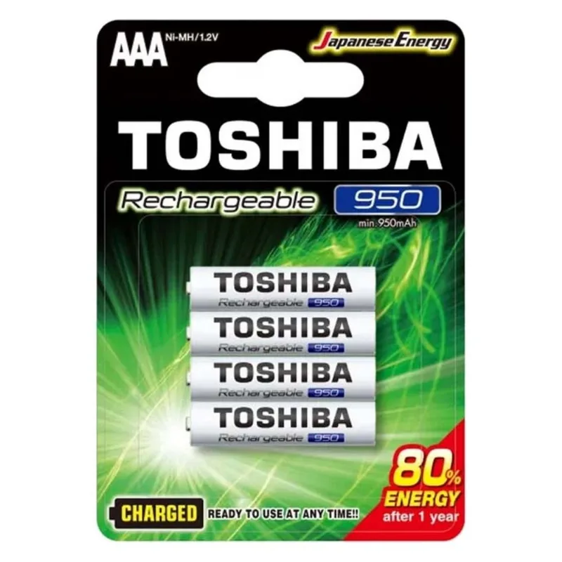 Pilha Recarregável Toshiba TNH03GAE AAA 950mAh Blister Com 4 (MP)