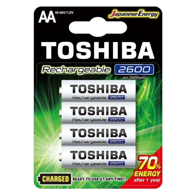 Pilha Recarregável Toshiba TNH6GAE AA 2600mAh Blister Com 4 (MP)