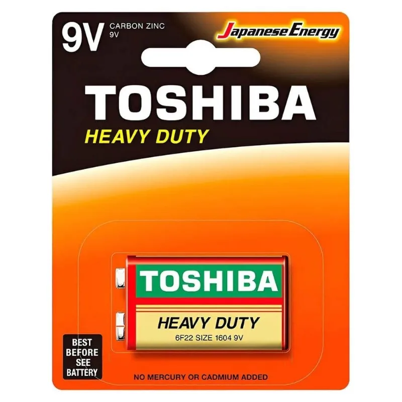 Bateria Toshiba 9V Heavy Duty 6F22KG (MP)