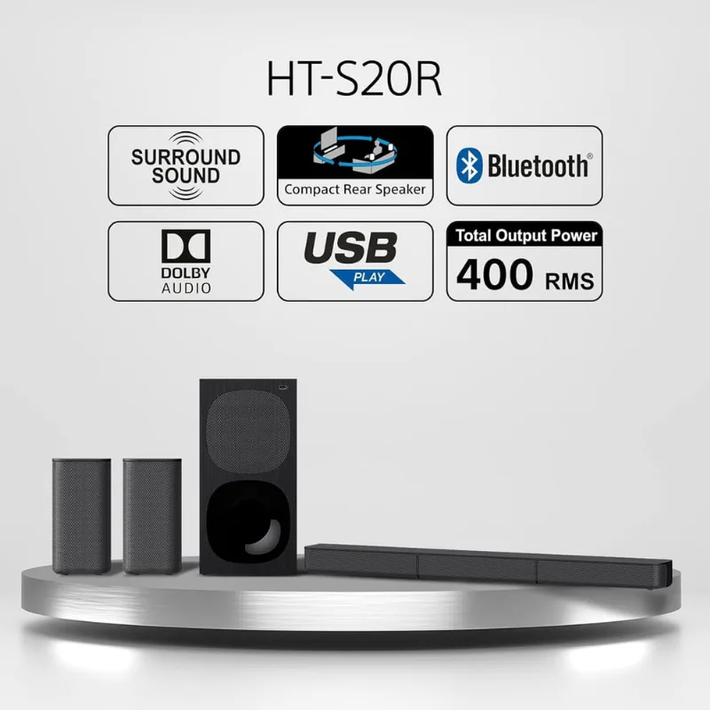 Sound Bar Sony Ht-s20r 5.1 Bluetooth Hdmi arc 400rms Ht-s20r Model 2024