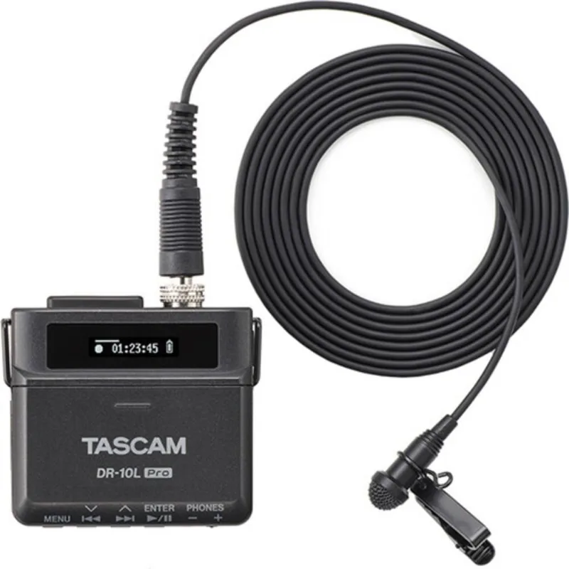 Gravador Tascam Dr-10l Pro Portátil Microfone Lavalier Preto