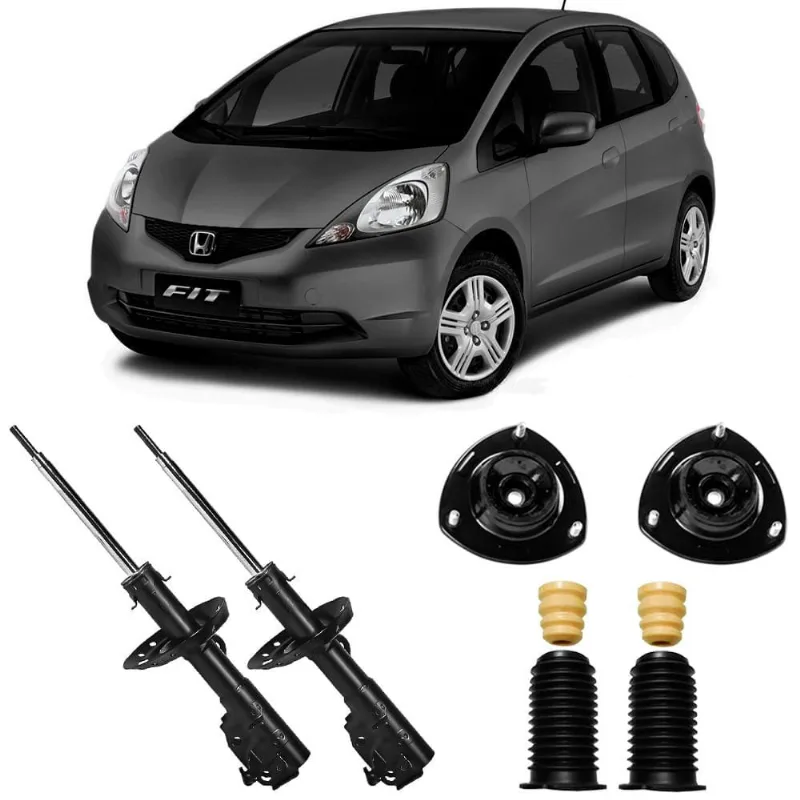 2 Amortecedor Honda Fit 2009 a 2014 Dianteiro Kayaba e Kit