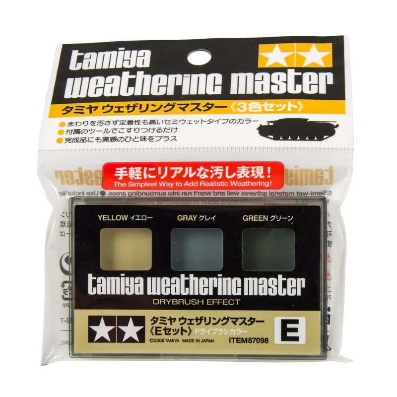 87098 Model Train Powder Paint Yellow, Grey, Green 1 Set Tamiya 87098