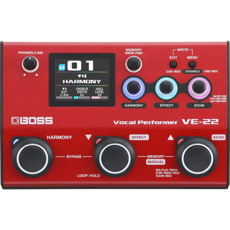 Pedal Multiefeitos Boss Ve-22 Vocal Performer Efeitos Para Voz