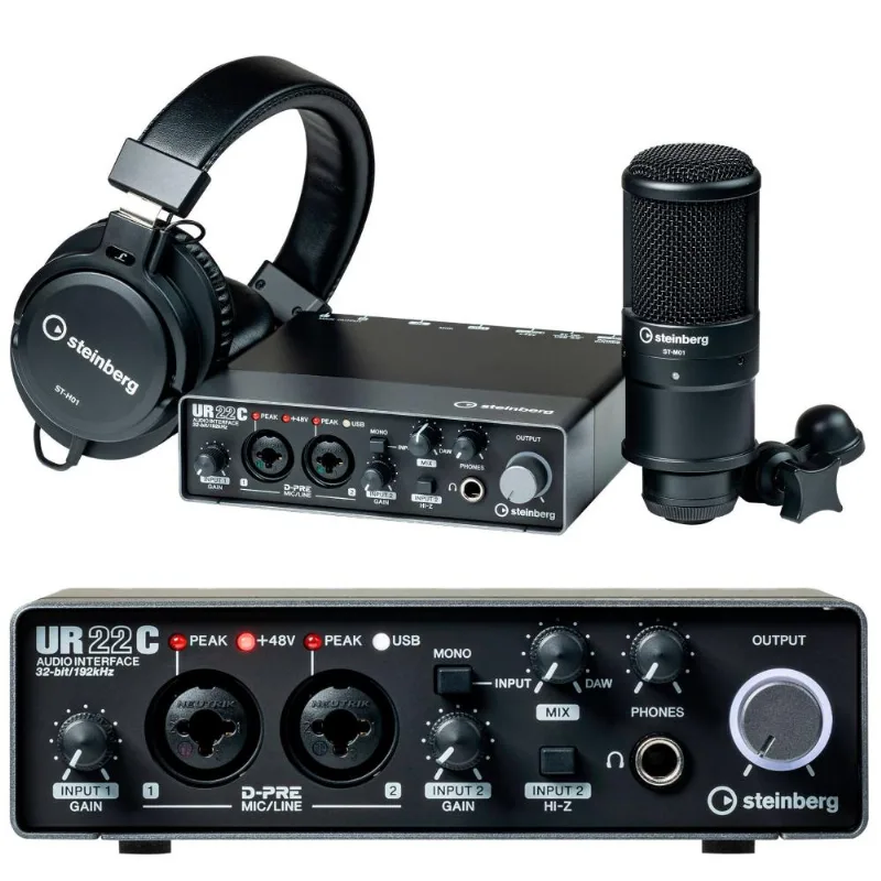 Kit Interface De Audio Yamaha Steinberg Ur22c Studio + Fone/microfne
