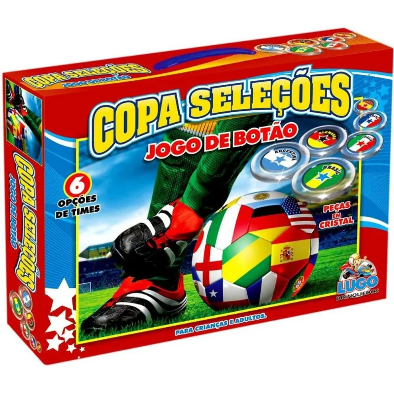 KIT 6 TIMES DE FUTEBOL DE BOTAO COPA SELECOES CRIANÇA ADULTO COMPLETO