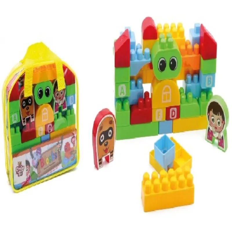 KIT BLOCO DE MONTAR INFANTIL DO BEBE EDUCATIVO RECREATIVO COM BOLSA PARA TRANSPORTE - Prank