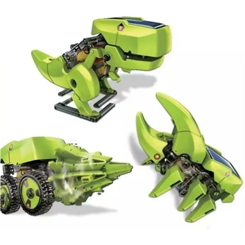 KIT ROBO SOLAR BRINQUEDO DE MONTAR ROBOTICA 3 EM 1 DINOSSAURO EDUCATIVO COM PLACA DE ENERGIA