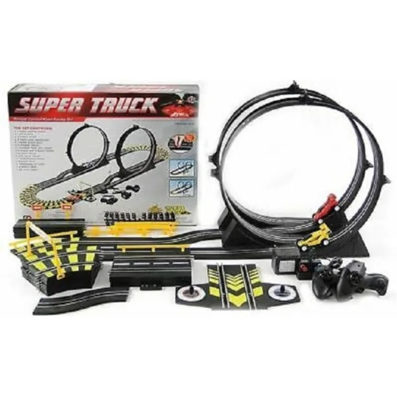AUTORAMA COM 2 LOOPING 445CM PISTA DE CORRIDA GRANDE BIVOLT CONTROLE REMOTO 2 CARROS COMPLETA COM 69