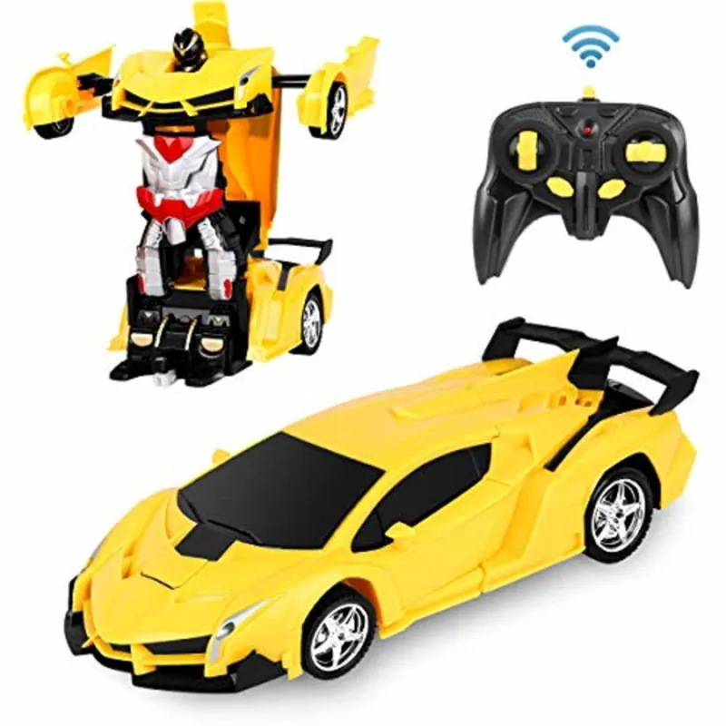 Carrinho Transformers One Touch Robo De Controle Remoto Robocar Com Led Recarregavel