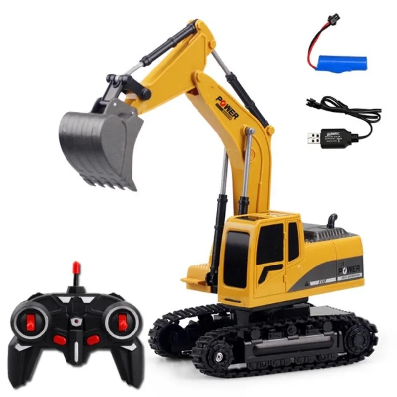 CAMINHAO DE CONTROLE INFANTIL REMOTO COM 6 CANAIS RETRO KID ESCAVADEIRA TRATOR CARRINHO
