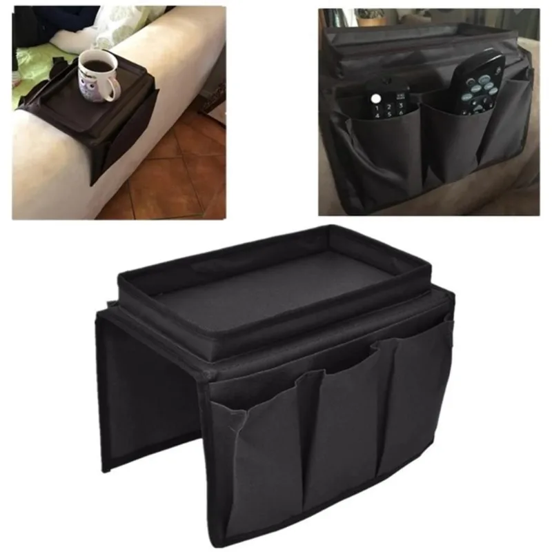 Esteira De Braco De Sofa Dupla Porta Copos Xicara Controle Jornal E Objetos Com 6 Bolsos Dobravel Luxo