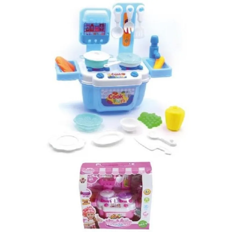 Cozinha Infantil Completa Kit Mestre Cozinheiro Completo Panelas Talheres Para Menino E Menina Rosa