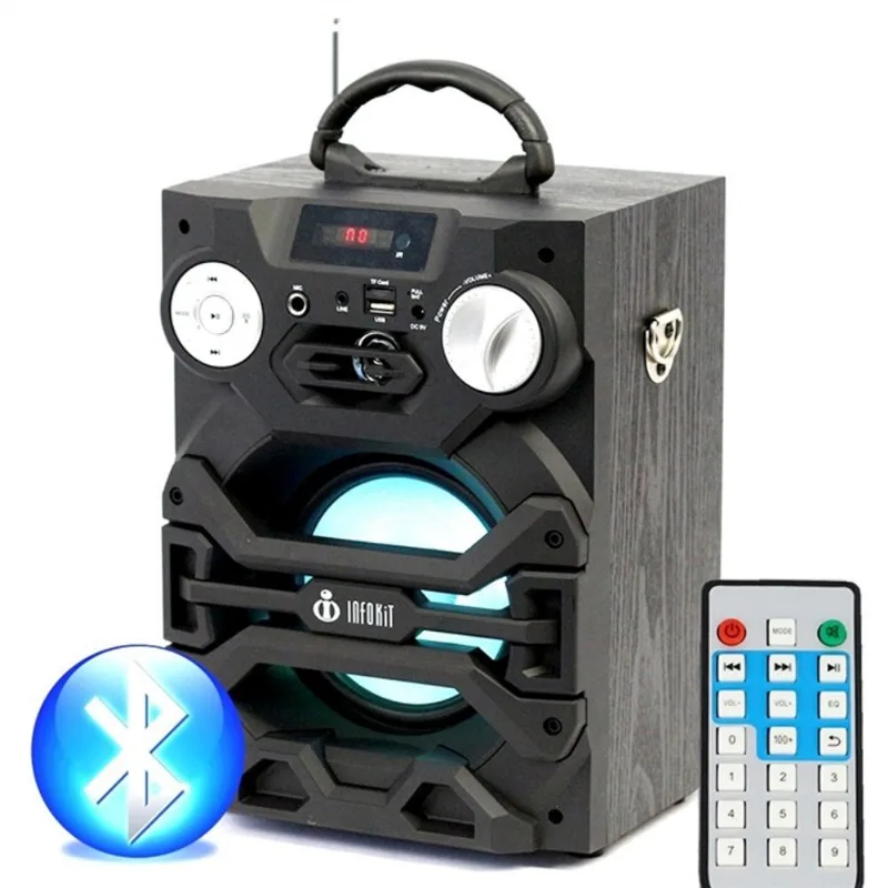 CAIXA DE SOM BLUETOOTH DJ LED MALETA MICRO SYSTEM TORRE RADIO FM USB SD COM CONTROLE