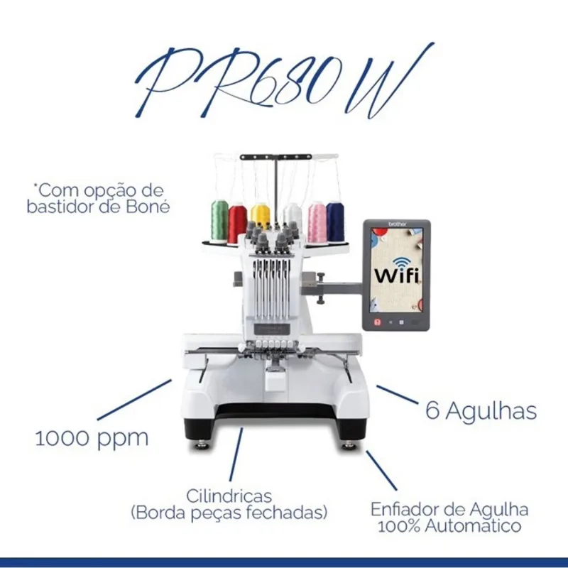 Máquina De Bordar Brother 6 Agulhas Pr680w Com -wi-fi