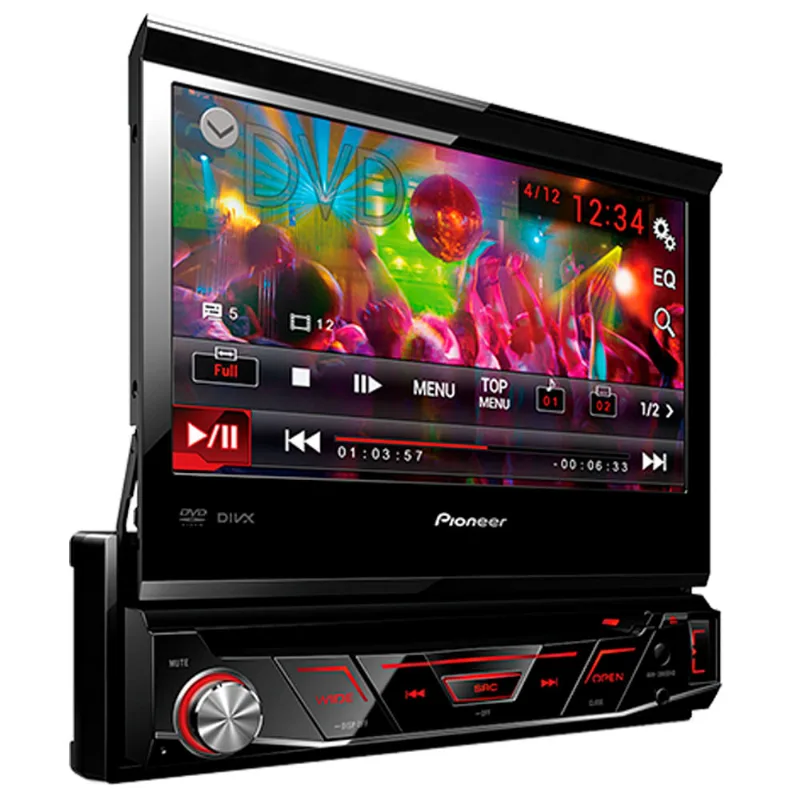 Dvd Player Automotivo Pioneer Avh-3880Dvd 7 Polegadas Retrátil 1 Din Usb Aux