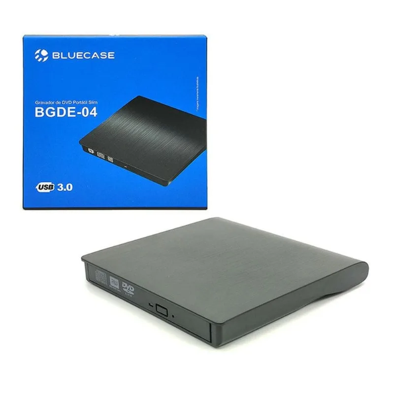 Gravador E Leitor De Cd Dvd Externo Bluecase Bgde04 Slim Usb