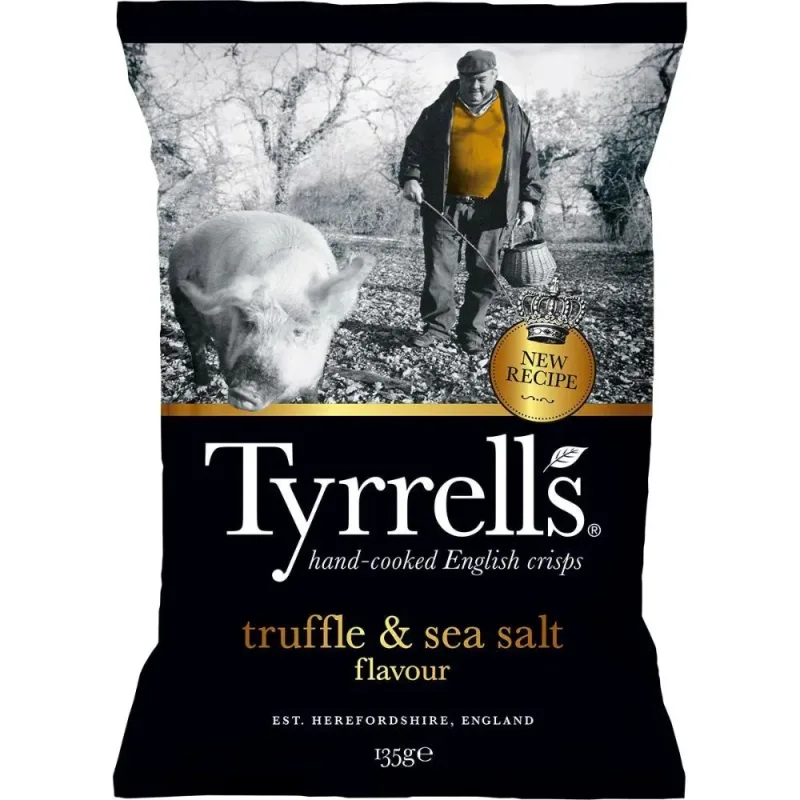 Batata Chips Sabor Trufa Com Sal Marinho Tyrrells 40g - Não Informado