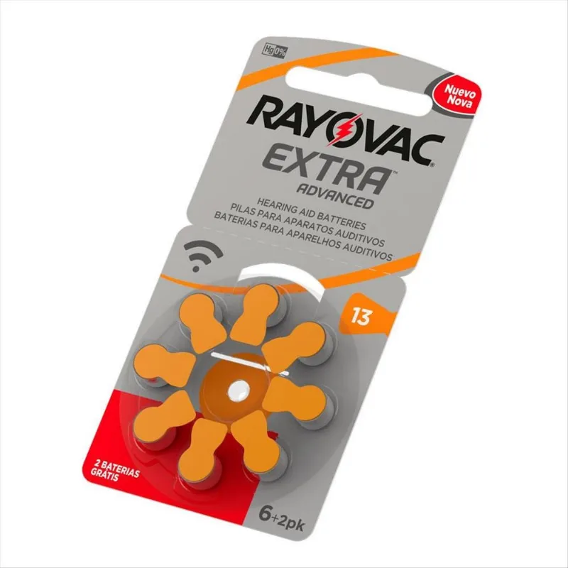Pilha Auditiva Rayovac Extra Advanced 13 Leve 8 Pague 6 Unidades