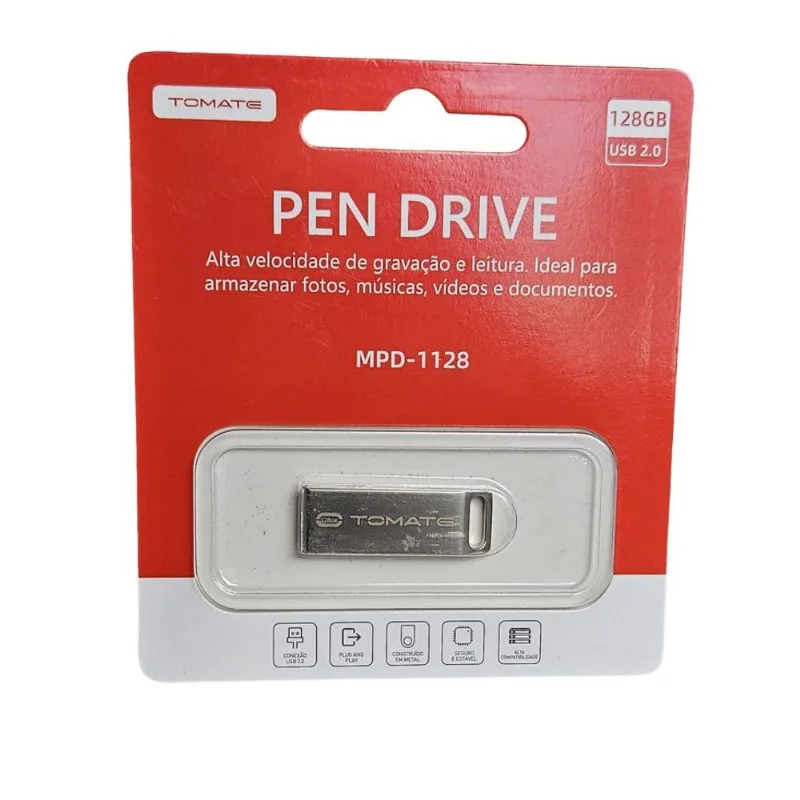 Pendrive 128 Gb Tomate Ultra Rápido Compacto Tomate Mpd-1128