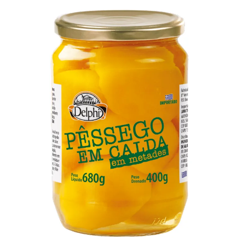 Pêssego em Calda Grego Delphi em Metades 680g