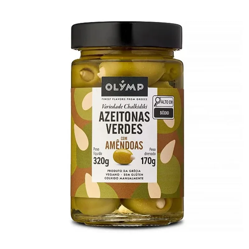 Azeitonas Verdes Com Amêndoas Olymp 170g - Não Informado