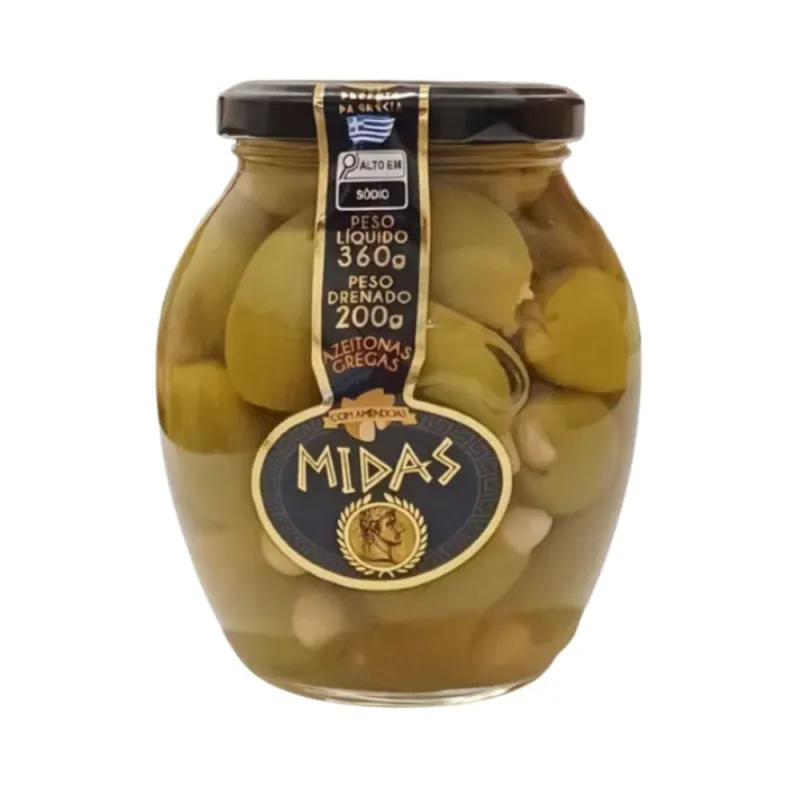 Azeitona Grega Sem Caroço Com Amêndoa Midas 200g - Midas