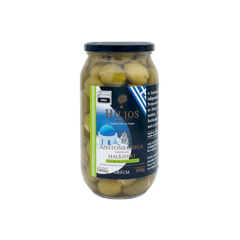 Azeitona Hilios Recheada Jalapão Alho 600g