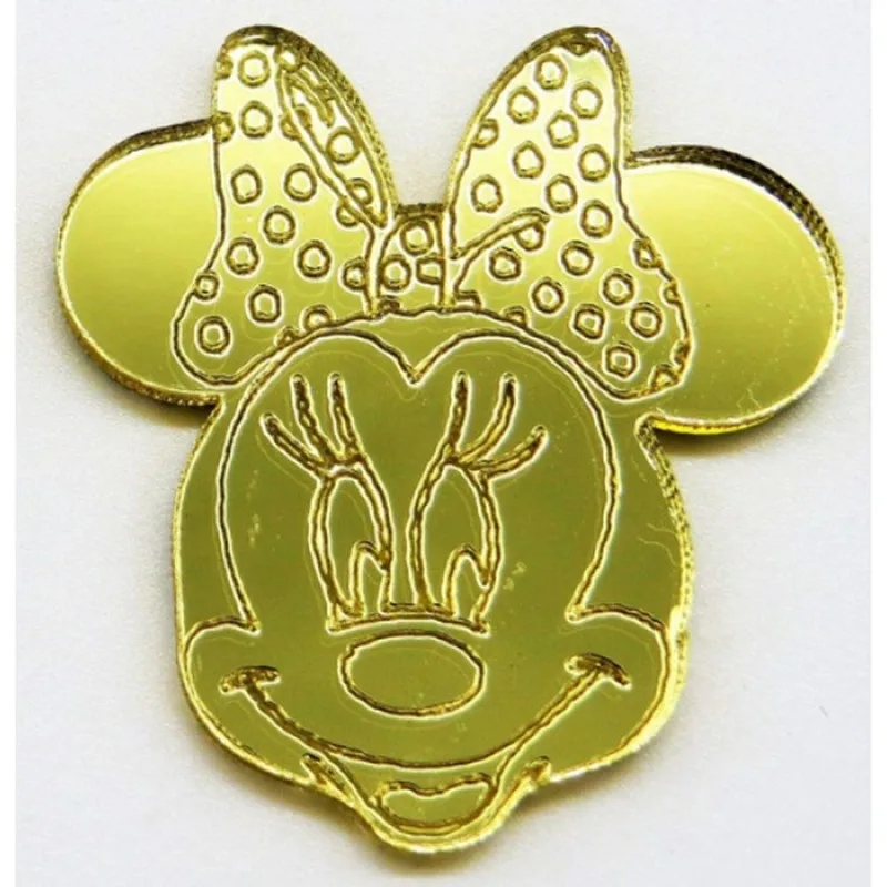 Aplique Acrílico Minnie Mouse com10 Dourada