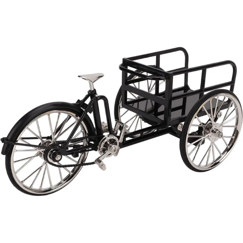 Mini triciclo retrô ornamental, modelo de mini bicicleta, brinquedo diy