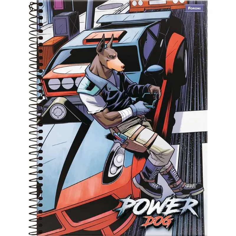 Caderno Power Dog Foroni 200 folhas un