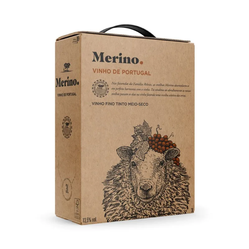 Vinho Tinto Português Merino Caixa 3l