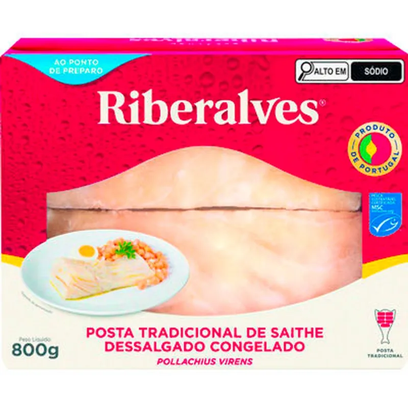 Posta de Saithe Riberalves Dessalgado Congelado 800g