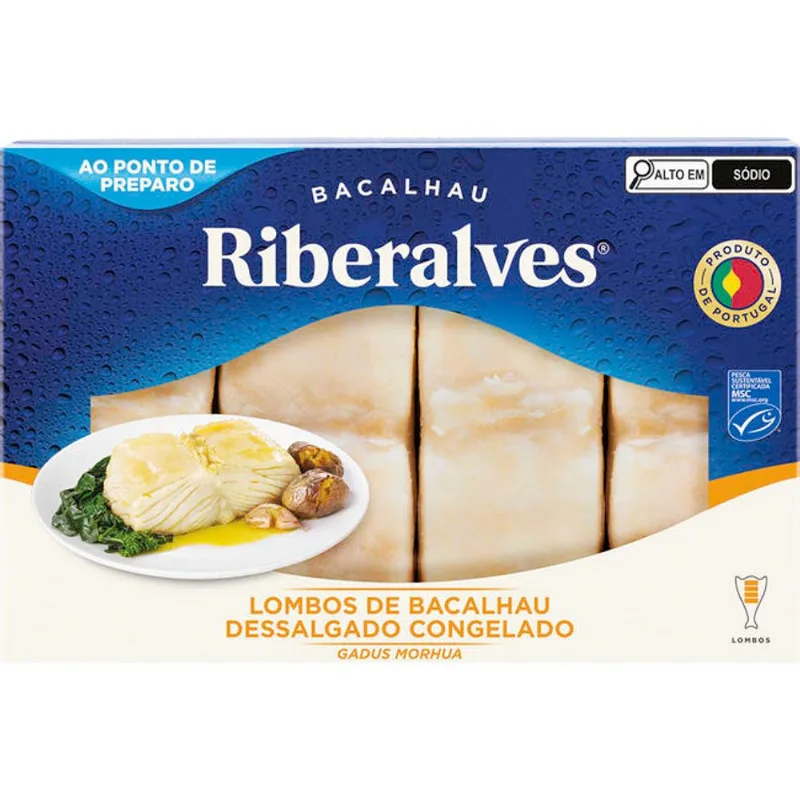 Lombo de Bacalhau Riberalves Congelado Dessalgado 1,25kg