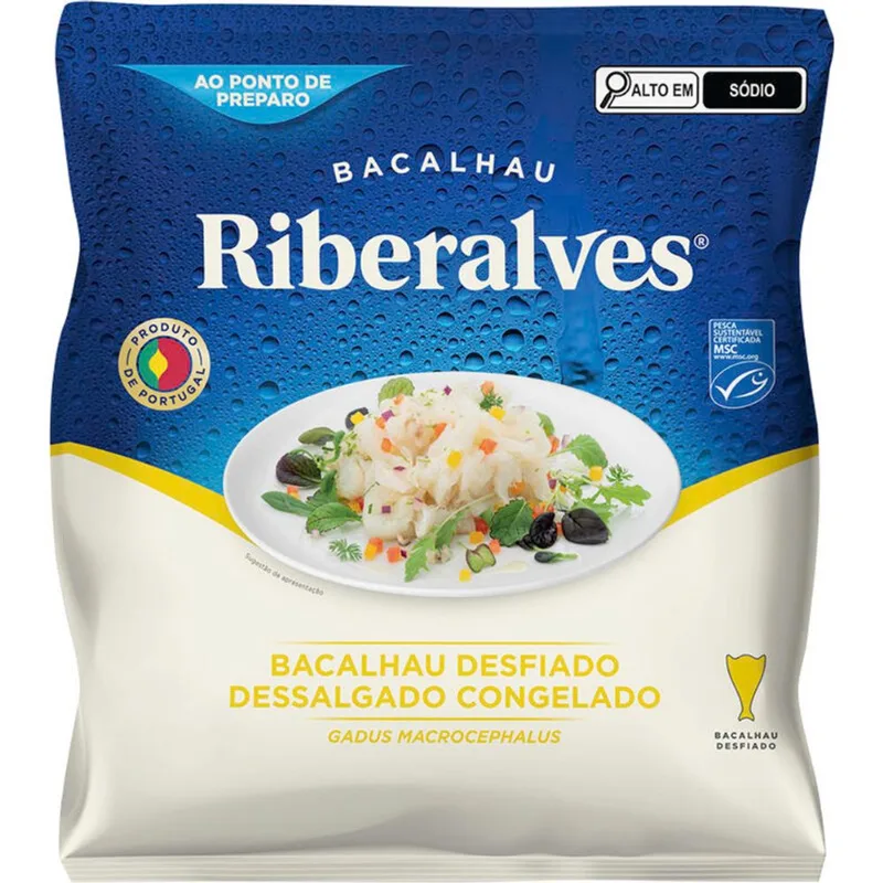 Bacalhau Dessalgado Riberalves Congelado Desfiado 850g