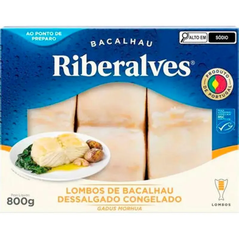 Lombo de Bacalhau Riberalves Congelado 800g