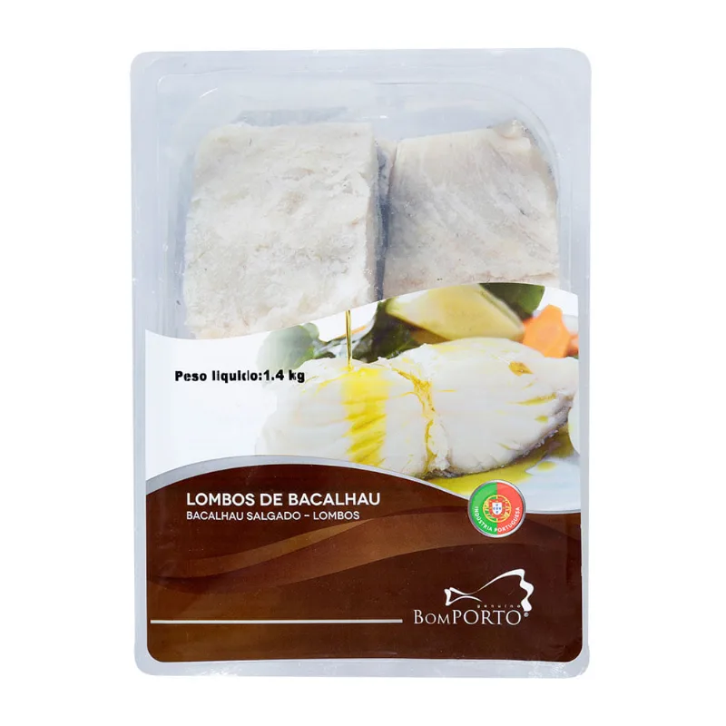 Lombo Bacalhau Salgado Bom Porto Pacote 1,4 Kg