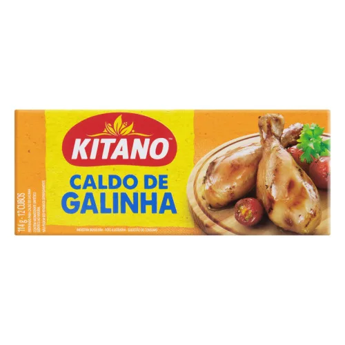 Caldo Em Tablete Galinha Kitano Caixa 114g 12 Unidades - KITANO