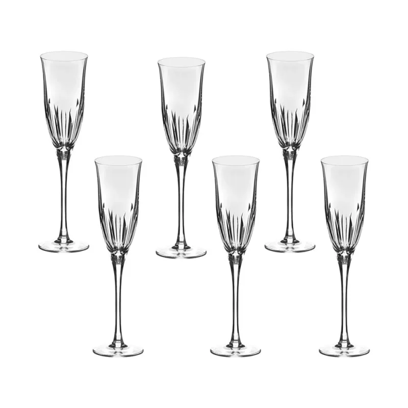Jogo de taças champanhe em cristal Strauss Clássicos 225.045 6 peças 190ml - Strauss